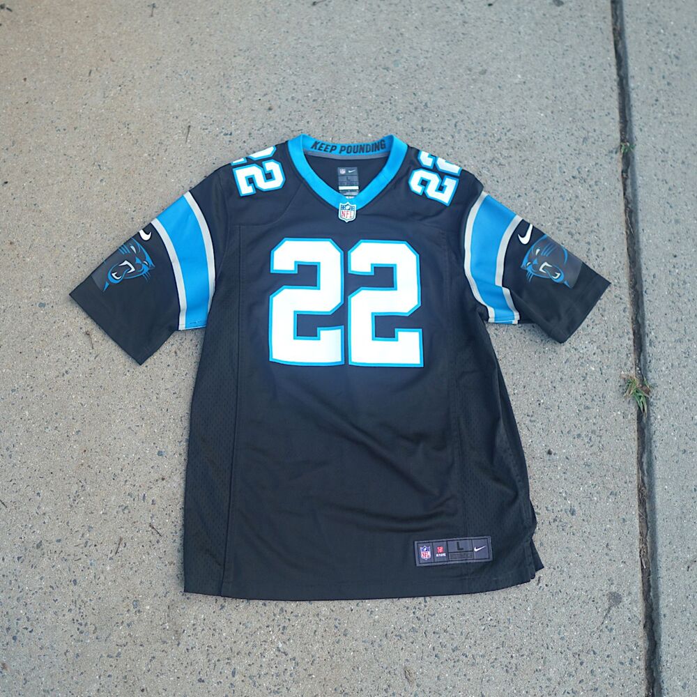 Nike Carolina Panthers Christian McCaffrey 22 NFL Football Jersey Black Men L